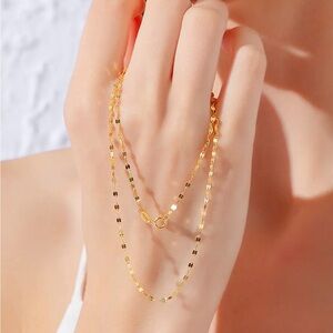 Minimalist 18" Mirror Chain in 18k real gold